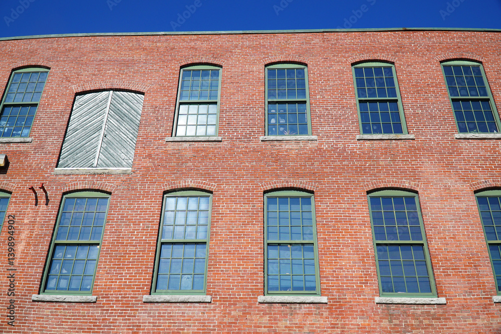 close up on old factory building in the city close up on old factory building in the city