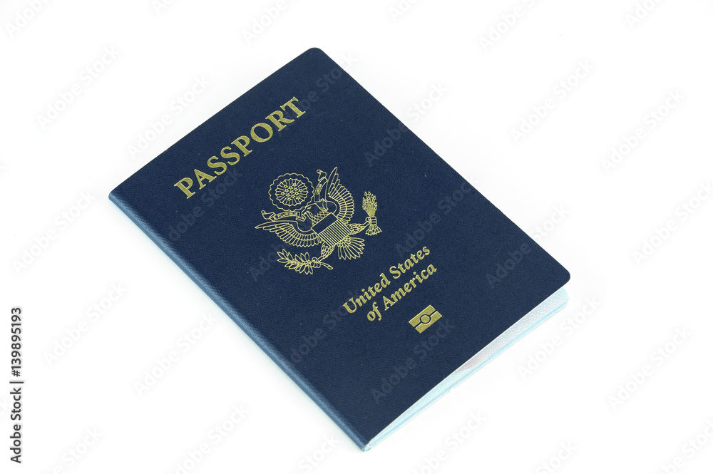 United State passport isolated on white background United State passport isolated on white background