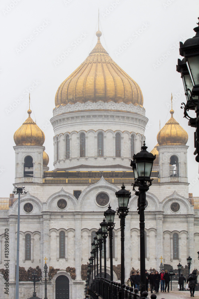 Cathedral of Christ the Savior in the spring fog