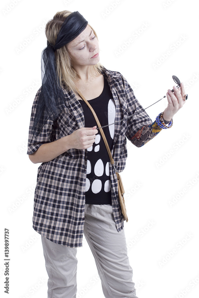 Young woman in the image of a pirate Young woman in the image of a pirate