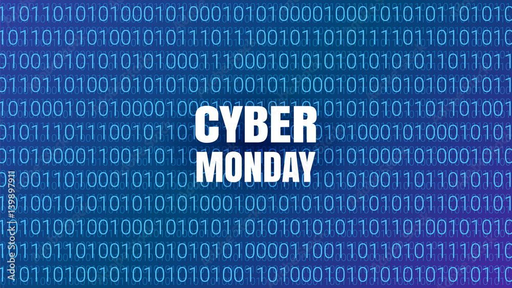 Cyber Monday Abstract Technology Background. Binary Computer Code. Sale concept. Vector Illustration. Cyber Monday Abstract Technology Background. Binary Computer Code. Sale concept. Vector Illustration.
