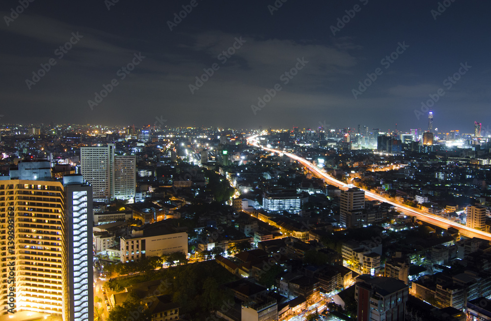 Obraz premium Bangkok city night view, Thailand