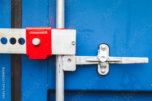 Gate valve and lock,  shipping container