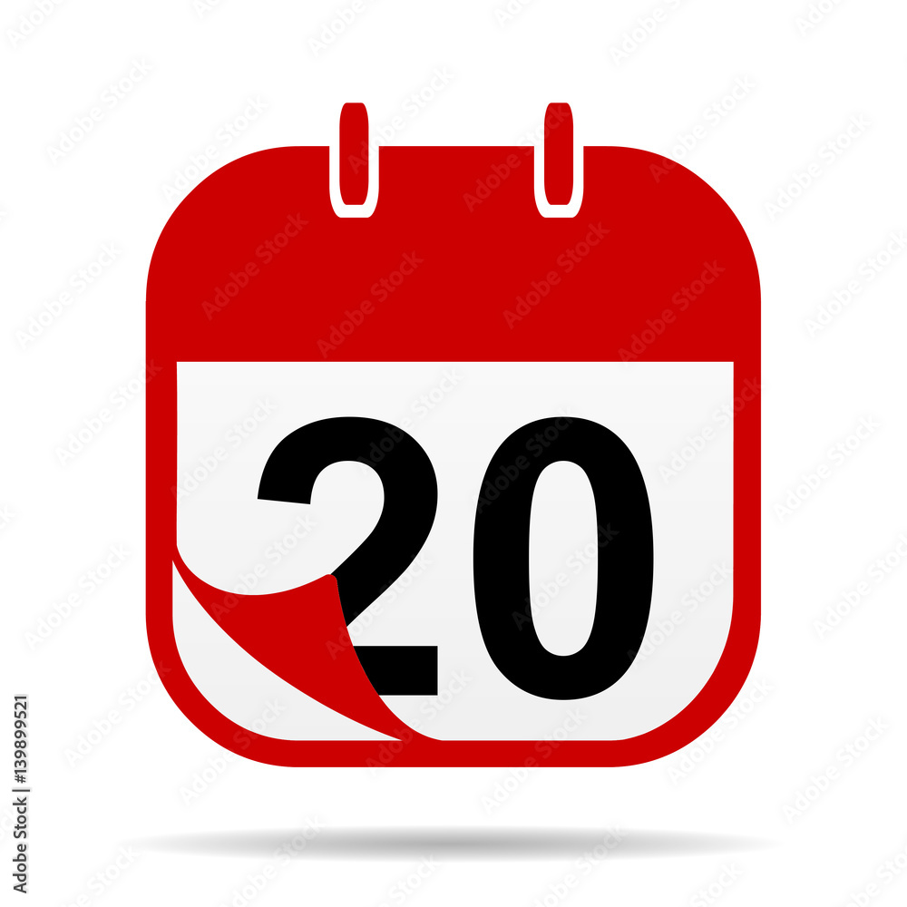 20 on Calendar icon 20 on Calendar icon