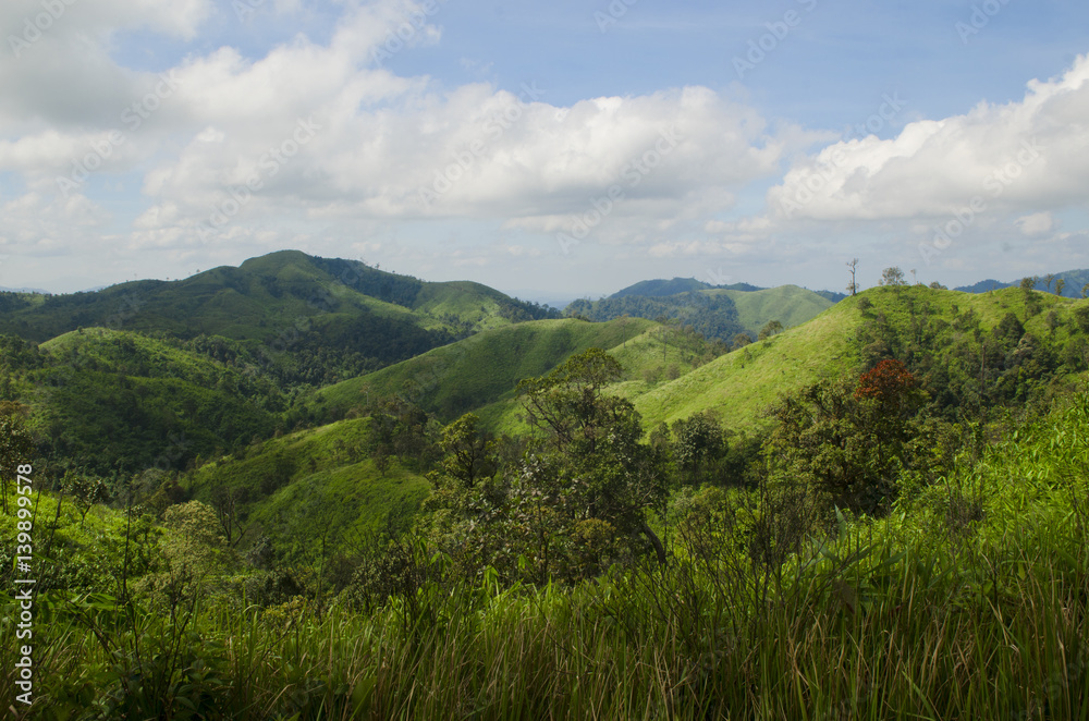 Fototapeta premium Top view of Mountain, Khao chang puak, Kanchanaburi, Thailand