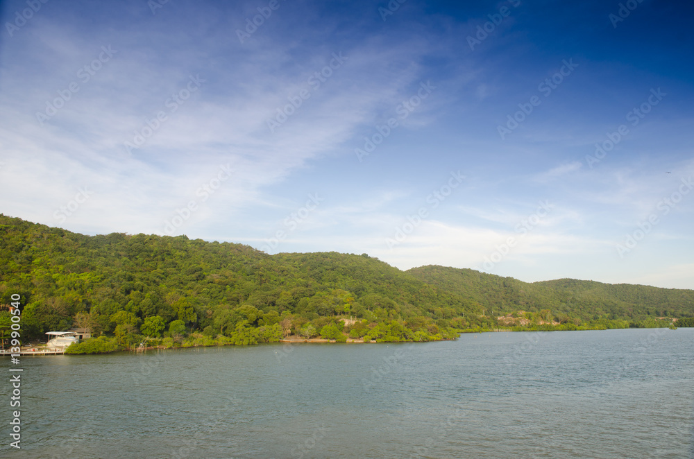landscape of the beach on beautiful lagoon landscape of the beach on beautiful lagoon
