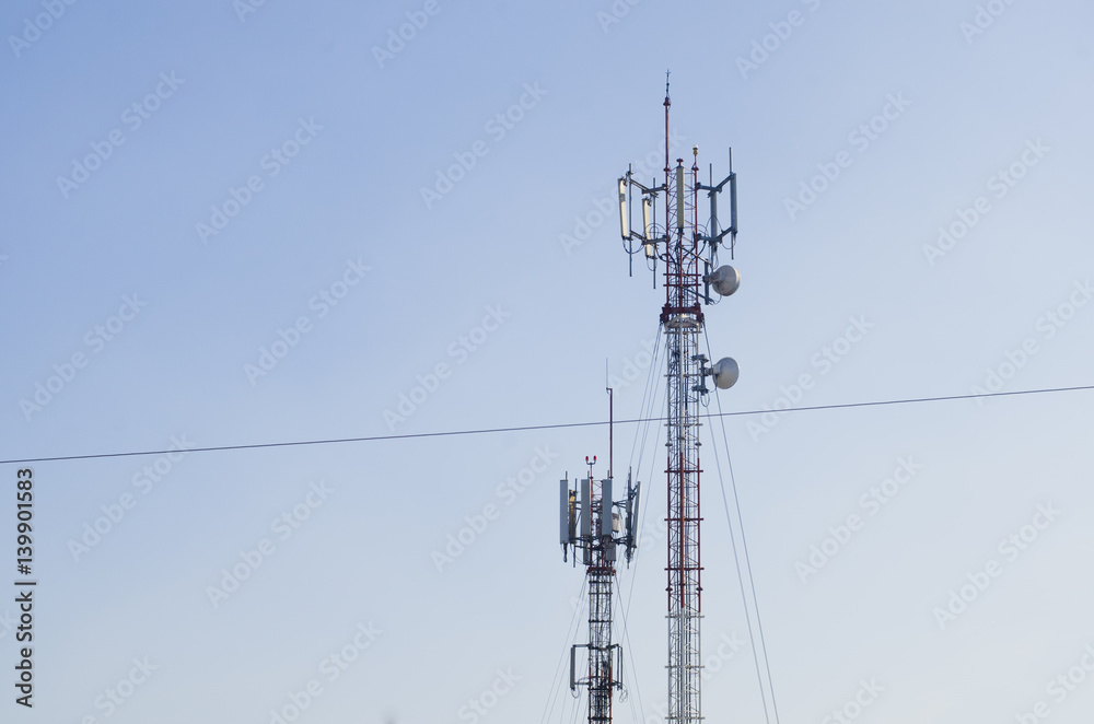 Stanchion.Phone tower signals. Stanchion.Phone tower signals.