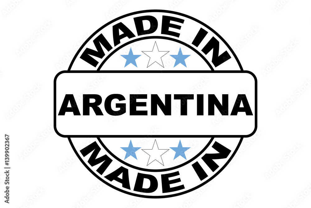 Fototapeta premium Made in argentina round logo, vector