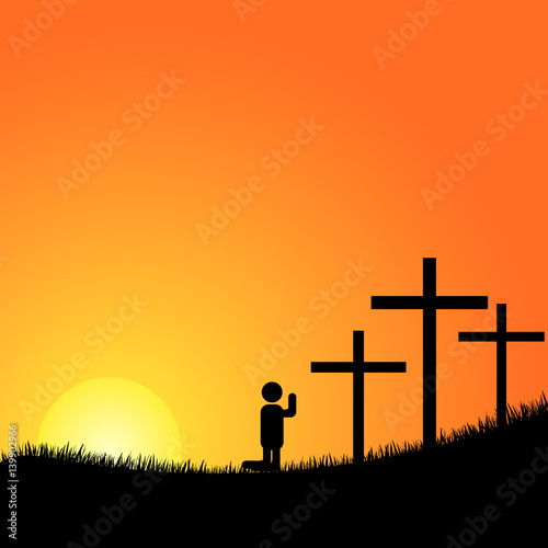 praying before the cross