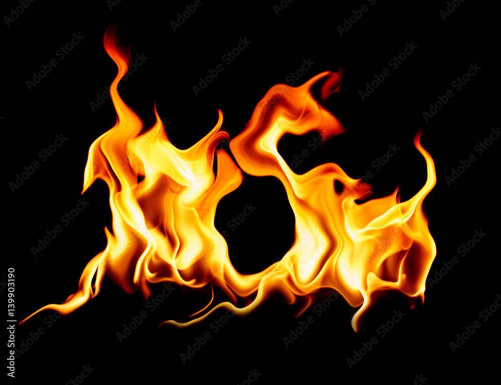 Flame isolate on black background Flame isolate on black background