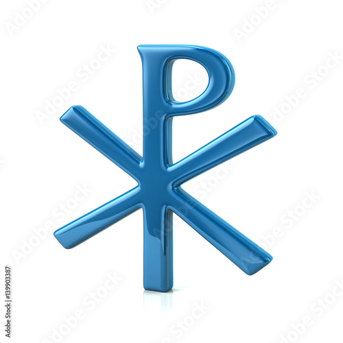 Fotografi Blue chi rho christian symbol