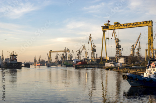 Szczecin ,Poland-January 2017:industrial areas of the former shipyard in Szczecin in Poland, currently being revitalized
