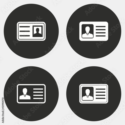 Identification card icon set.