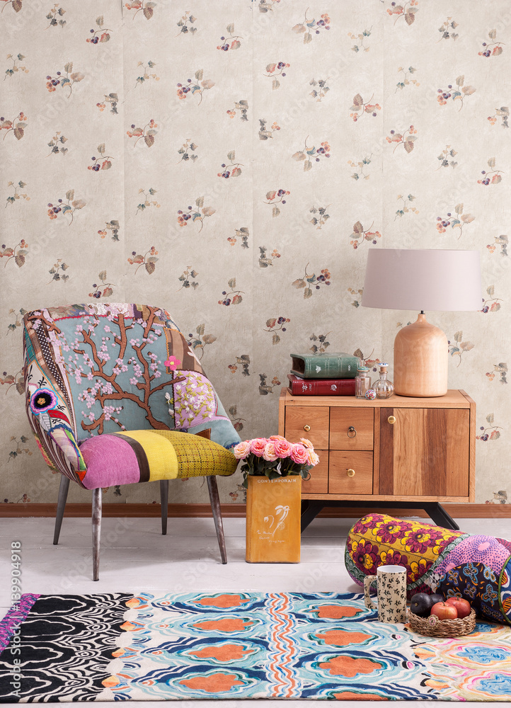 vintage and retro living room old interior style Stock Photo | Adobe Stock