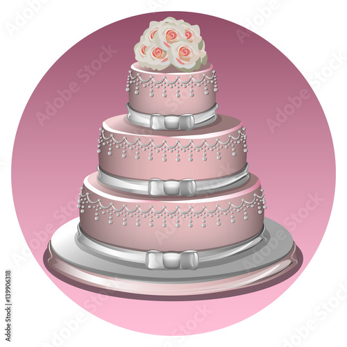 A stylish wedding cake