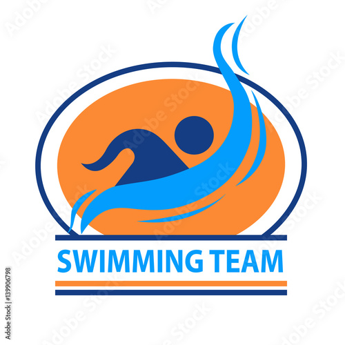 Swimming team logo. This logo can be used for sports teams and sports events.