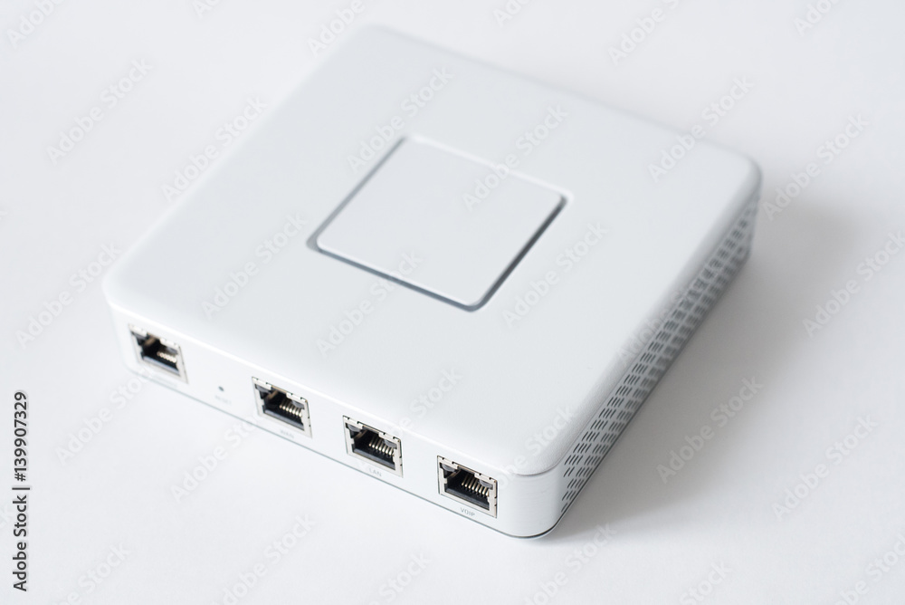 Generic Internet networking device router isolated over the white background Generic Internet networking device router isolated over the white background