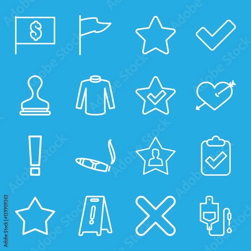 Set of 16 mark outline icons