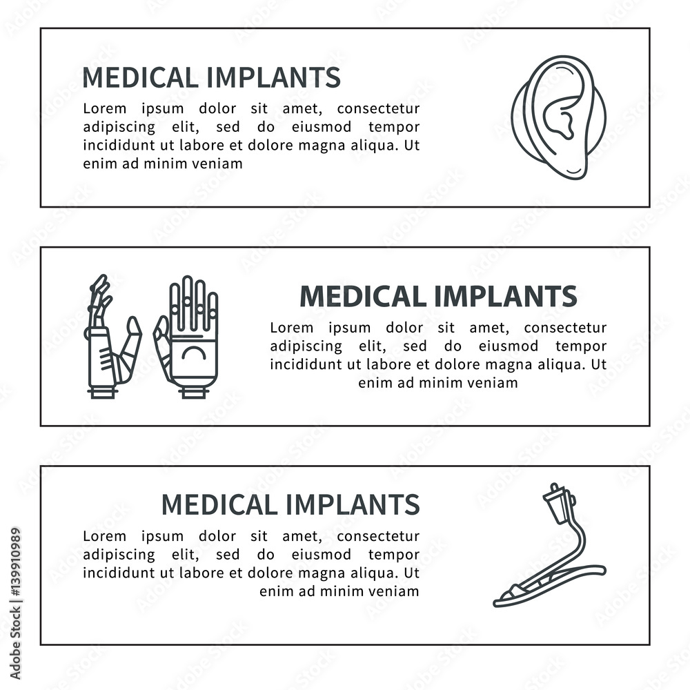 Obraz premium Set banner medical prostheses