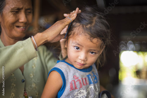 mandalay, Myanmar - Circa September 2015 - a burmar teenager kids having fun with friends