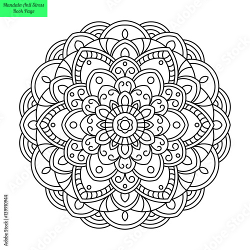 Round Mandala Flower Vector