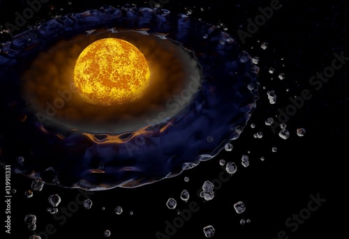 Star planet habitable zone liquid water 3d illustration