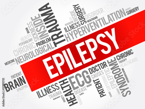 Epilepsy word cloud collage, health concept background