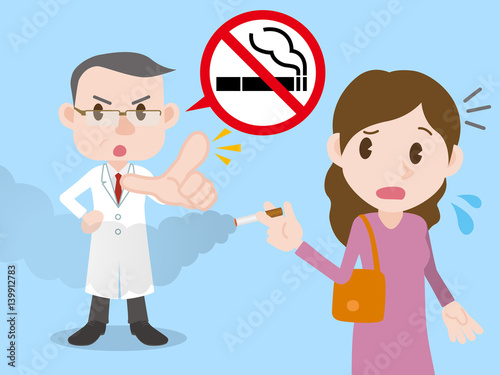 no smoking concept illustration, passive smoking, secondly smoking