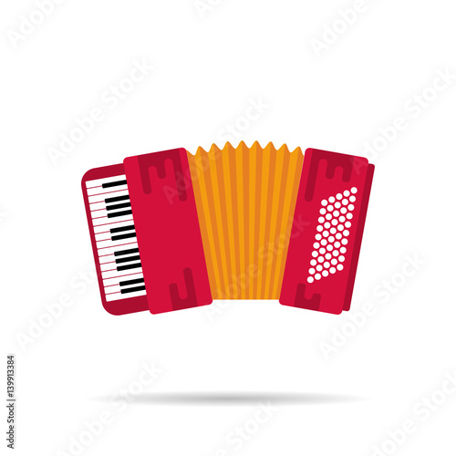 Isolated flat icon of the accordion