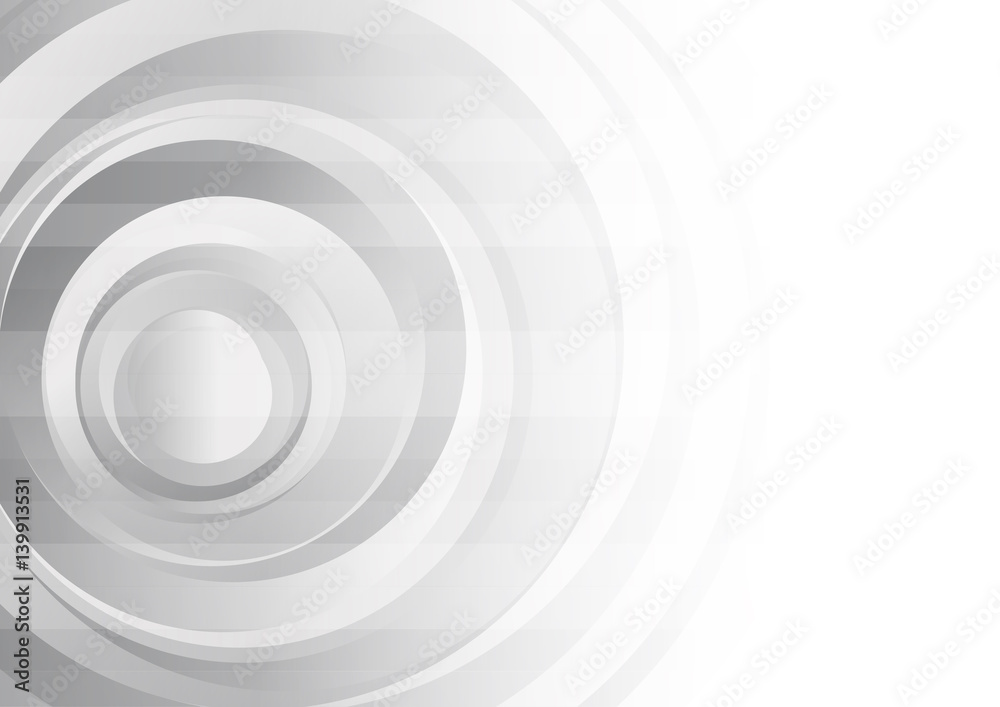 Obraz premium Vector : Abstract gray and white circle on white background