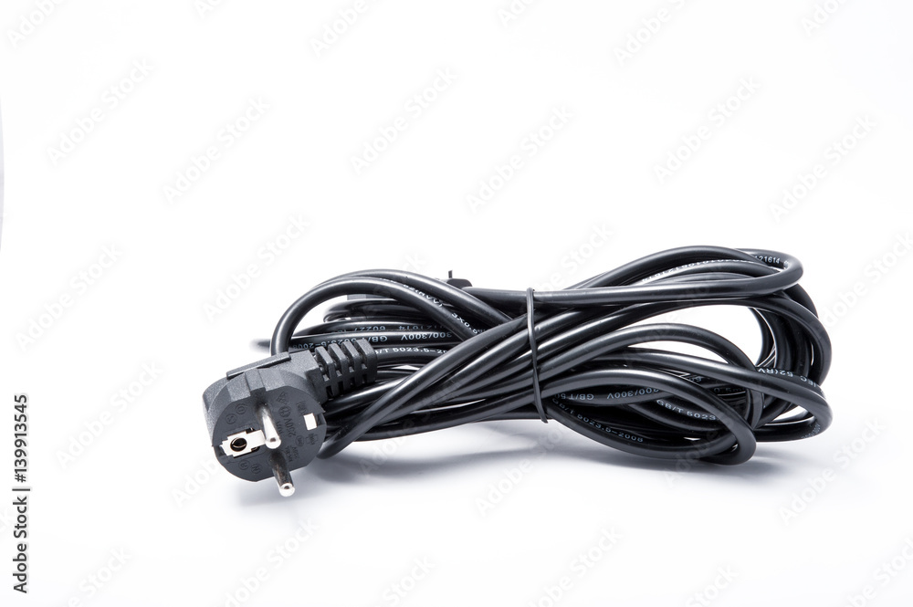 Electrical power plug black on white background Electrical power plug black on white background
