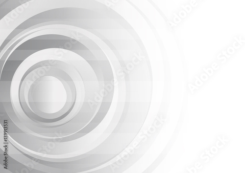 Vector : Abstract gray and white circle on white background © anueing