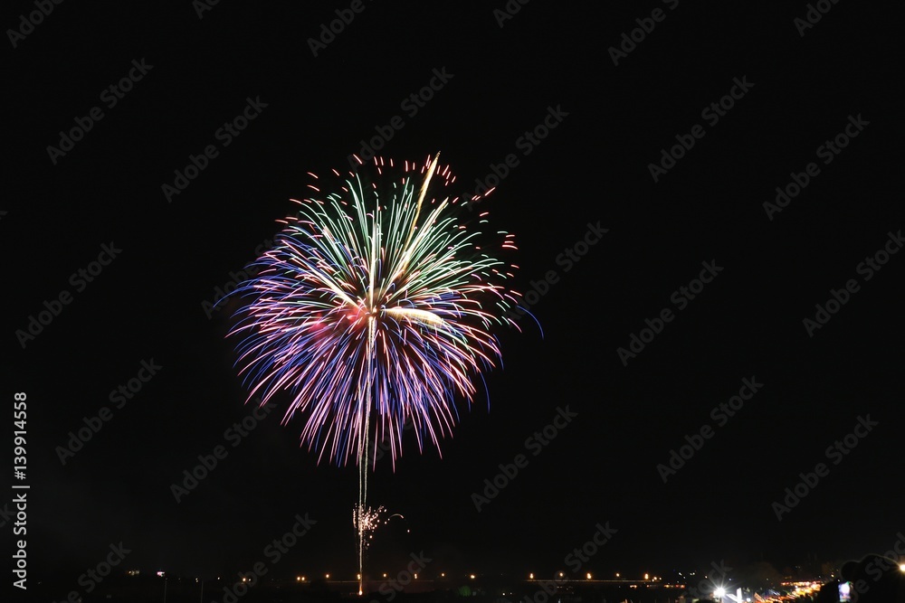 冬の花火/冬の夜空に舞い上がる花火大会