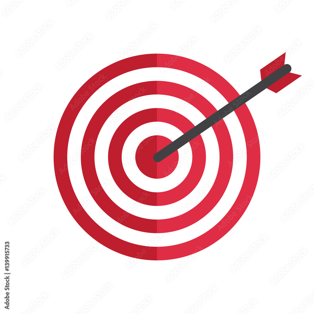 target arrow success isolated on white background, vector icon