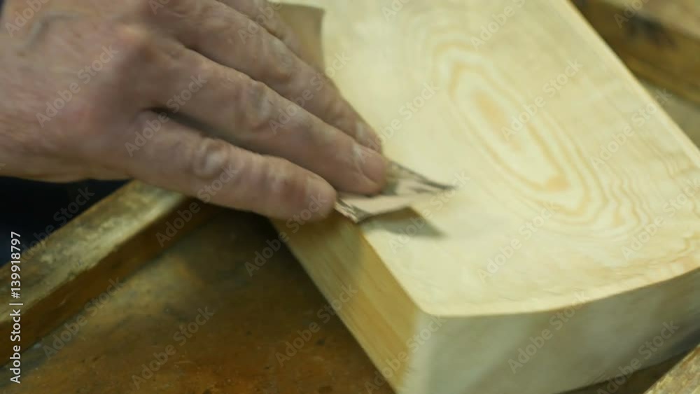 Polyshing of wooden plank by electrical tool Polyshing of wooden plank by electrical tool