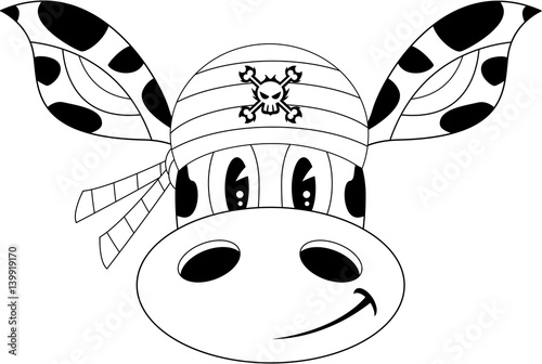 Cute Colour in Cartoon Giraffe Pirate