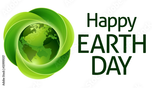 Happy Earth Day Green Leave...