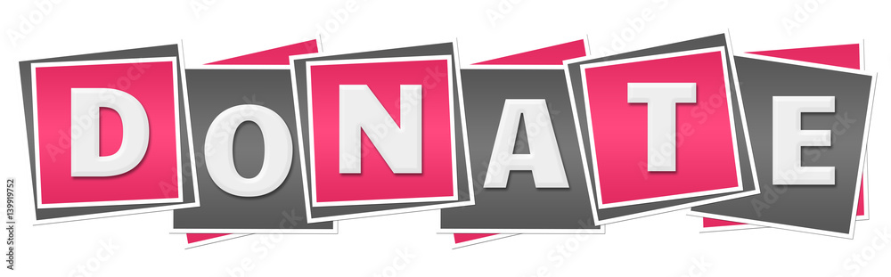 Donate Pink Grey Squares Donate Pink Grey Squares