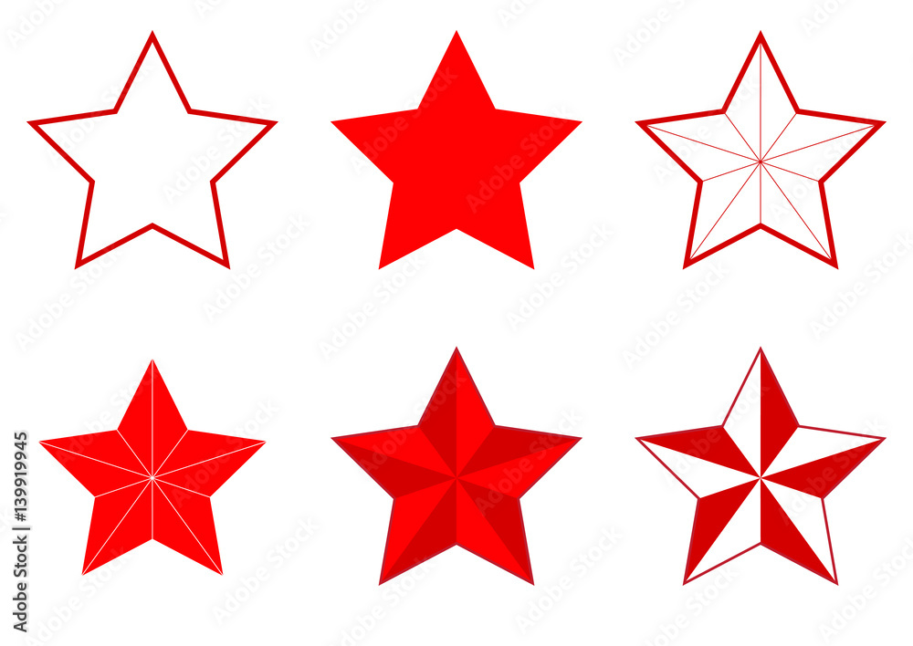 Set of different Five-pointed stars