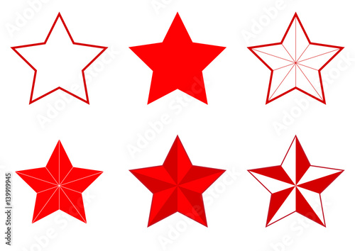 Set of different Five-pointed stars