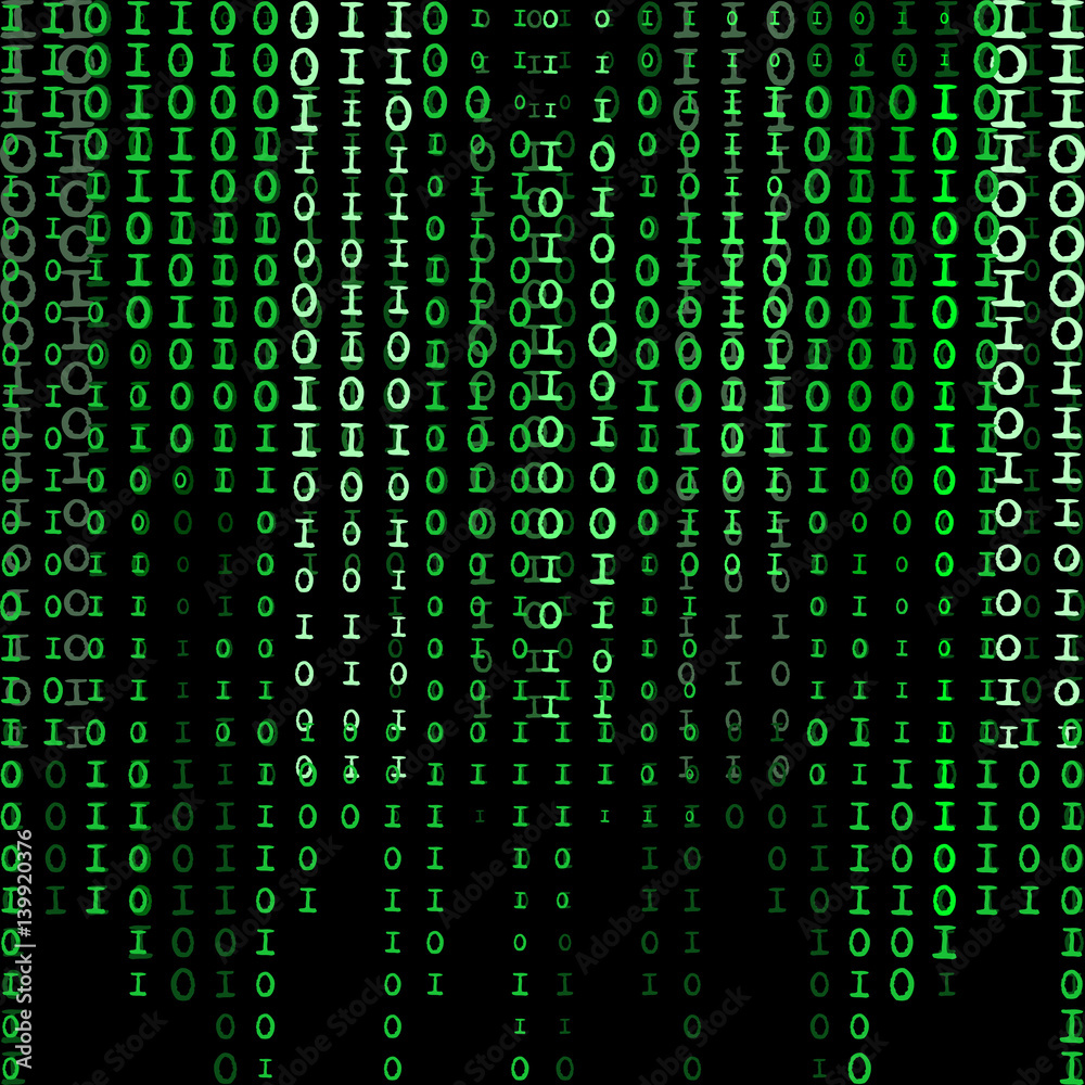 Green color code streams glowing on screen. Vector background Stock ...