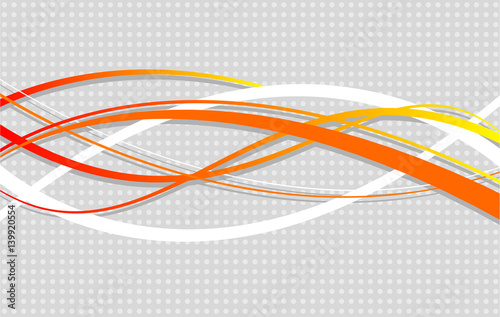Abstract wavy background. Vector illustration. Wavy lines on a dotted gray background