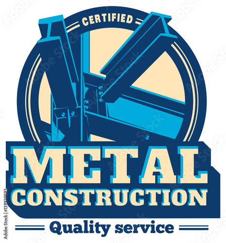 Building construction metal frame logo.