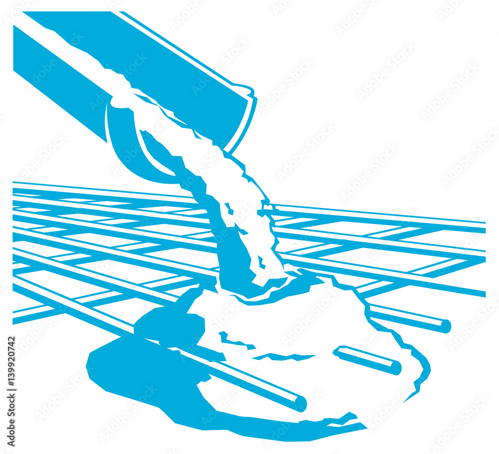 Vector pouring concrete icon