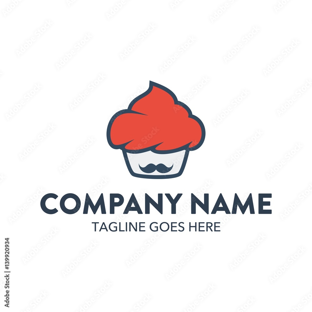 Fototapeta premium Cake And Cookies Unique Logo Template