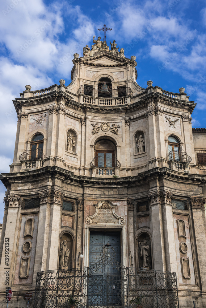 Saint Placidus Church in Catania, Sicily, Italy