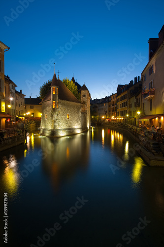 Island Prison Palais De L'isle at Dusk in Annecy, France