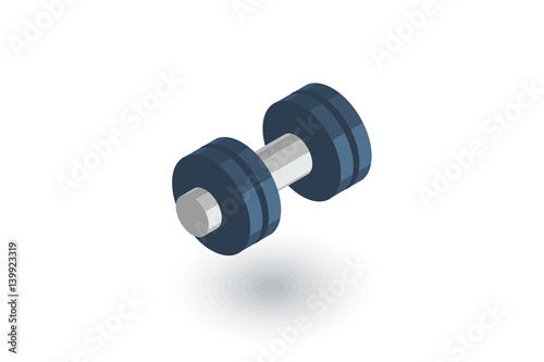 dumbbell, sport, gym isometric flat icon. 3d vector colorful illustration. Pictogram isolated on white background