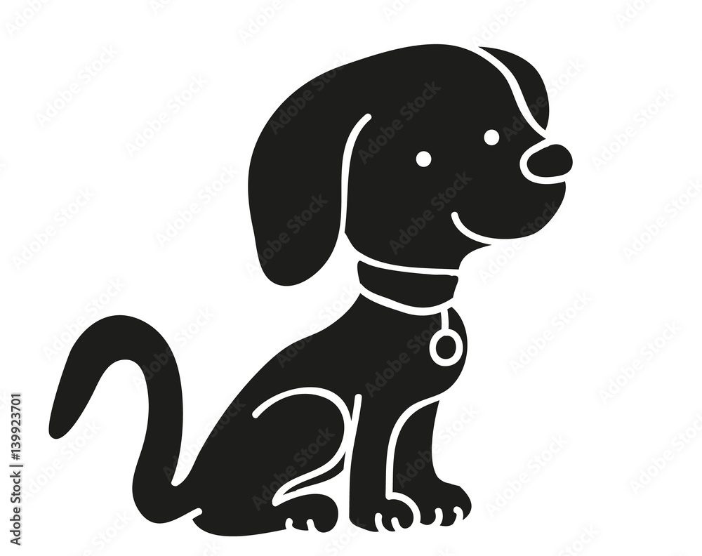 Dog black silhouette icon isolated Dog black silhouette icon isolated