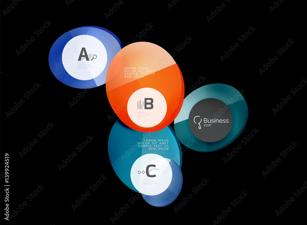 Glossy glass circle banner design template Glossy glass circle banner design template